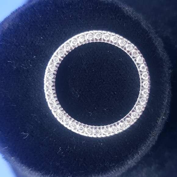 10k White gold diamond slide pendant - Picture 4 of 10